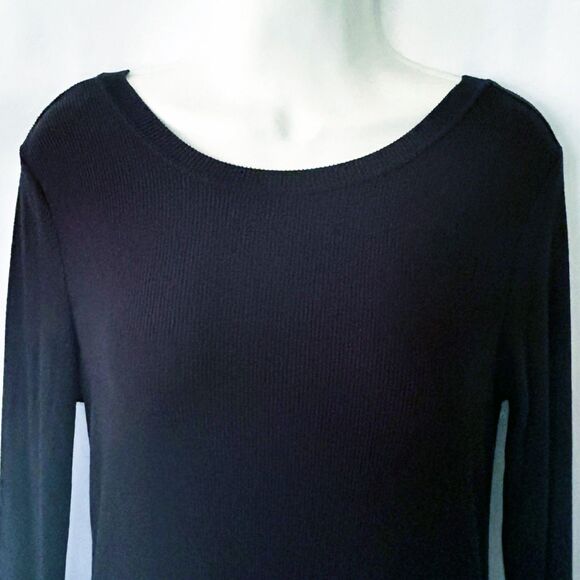 NWT Z SUPPLY Willa Scoop Back Swing Dress (XS) in Black Soft Brushed Rib Knit - Picture 4 of 12